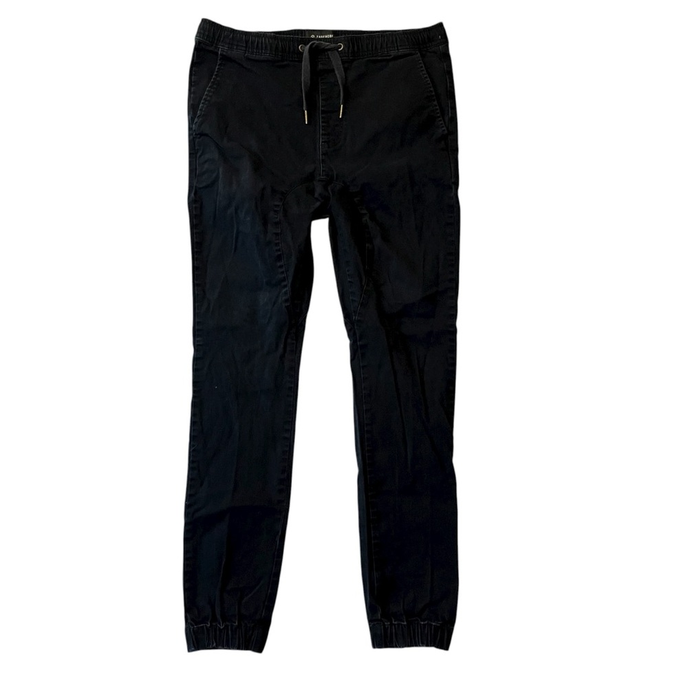 Zanerobe joggers pants 32 Black Drawstring waist Tapered leg Cotton stretch Mens